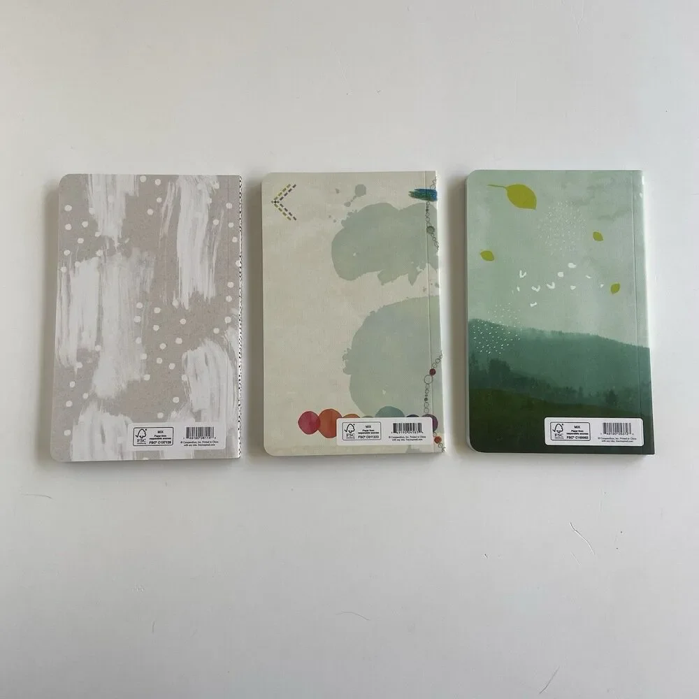 3PCS Compendium Softcover Journal Notebooks Illustrated Quotes Lined Pages NEW